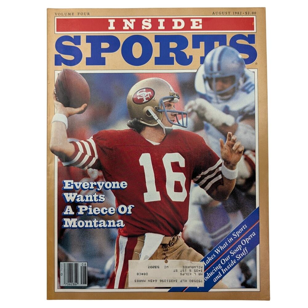 Inside Sports August 1982 Volume 4 Joe Montana 49ers NFL Football VTG Magazine